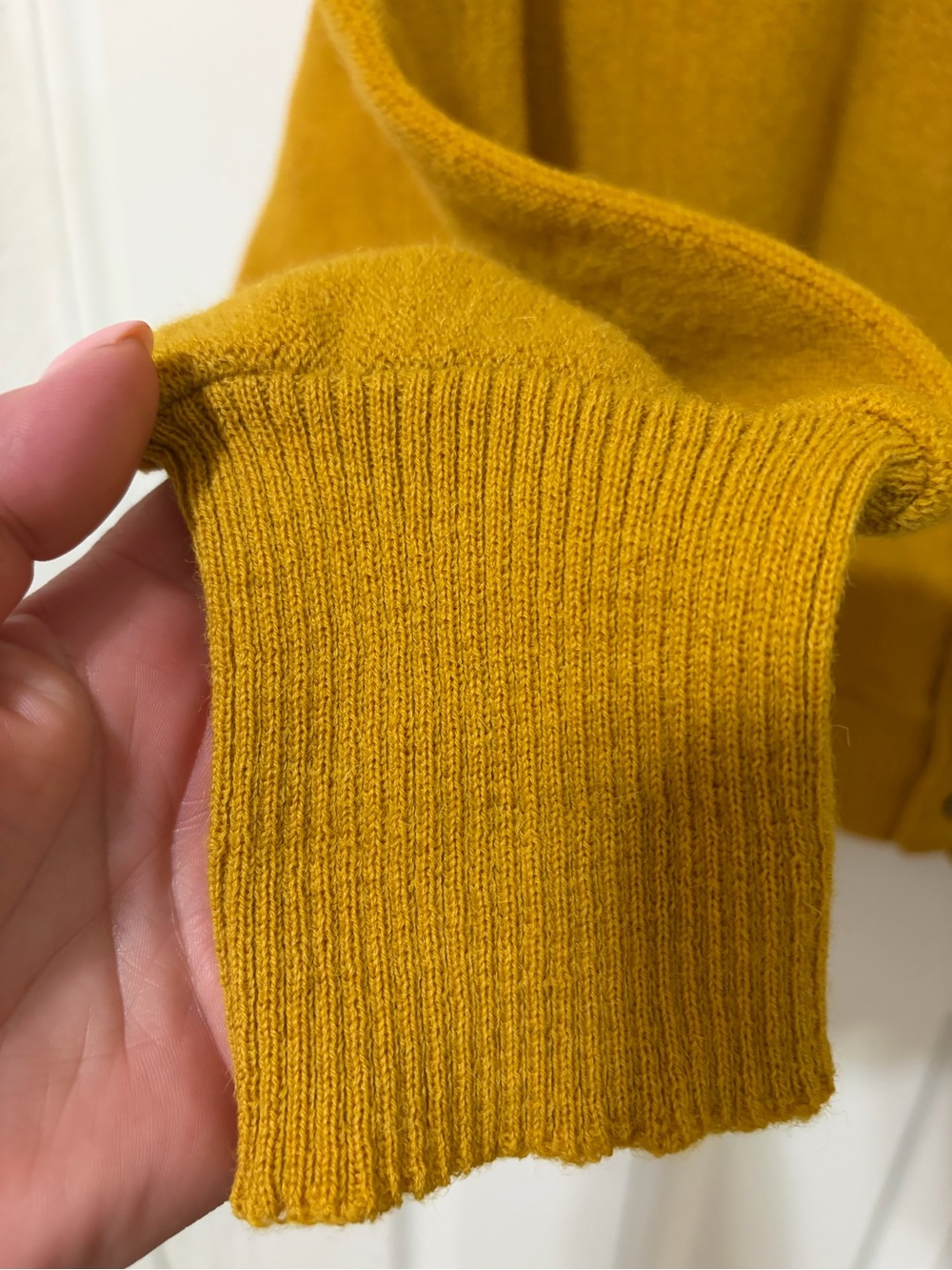 VTG 60s Arnold Palmar Robert Bruce Alpaca Wool Mustard Cardigan Sweater M Men - Picture 5 of 14